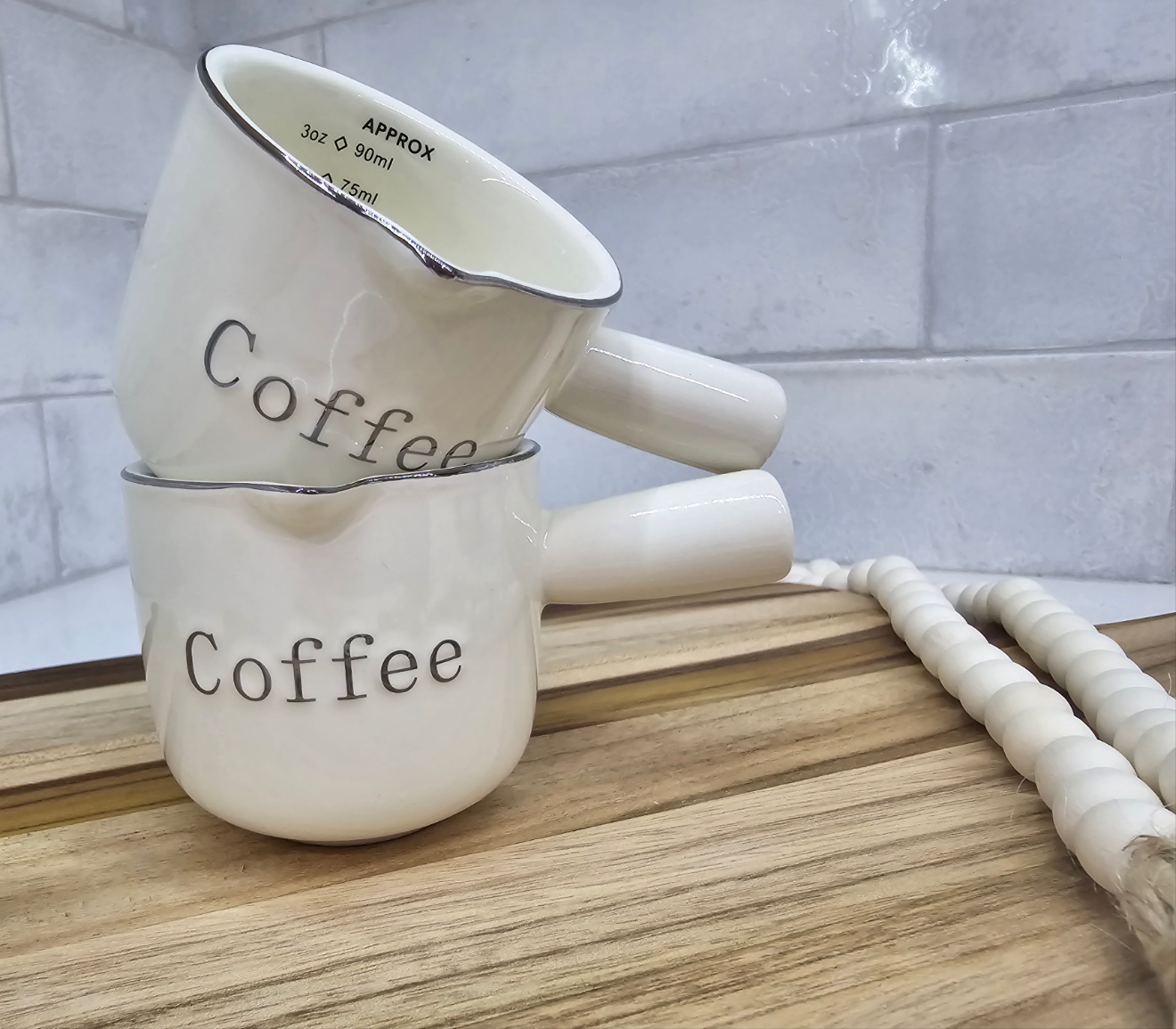 Vintage Cream Ceramic Espresso Cup